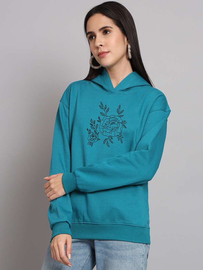 women printed long sleeve hooded sweatshirt - 22147192 -  Standard Image - 2