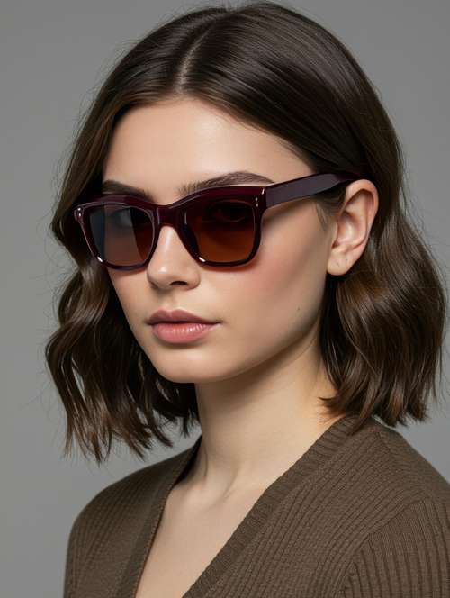 gold berg unisex black lens & red cateye sunglasses with uv protected lens - 22147226 -  Standard Image - 0