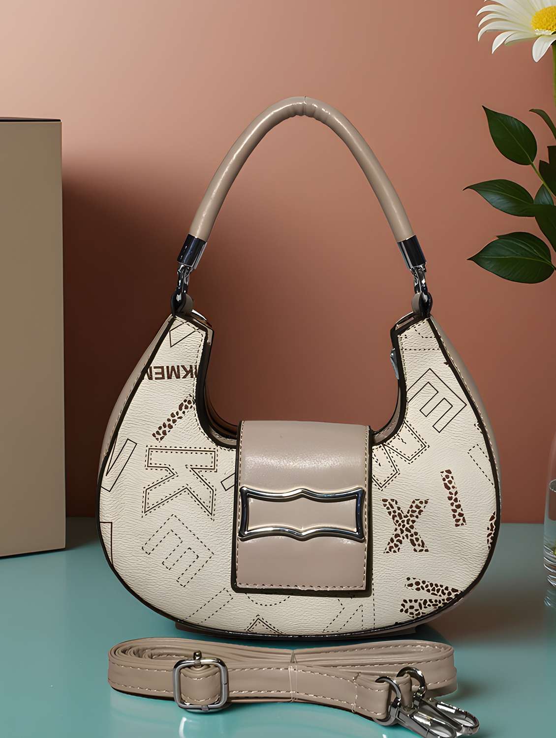 printed sling bag with adjustable strap