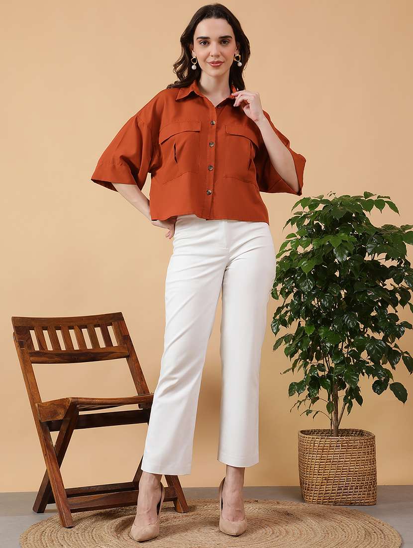 women soldi collared short sleeve boxy shirt - 22147561 -  Standard Image - 2