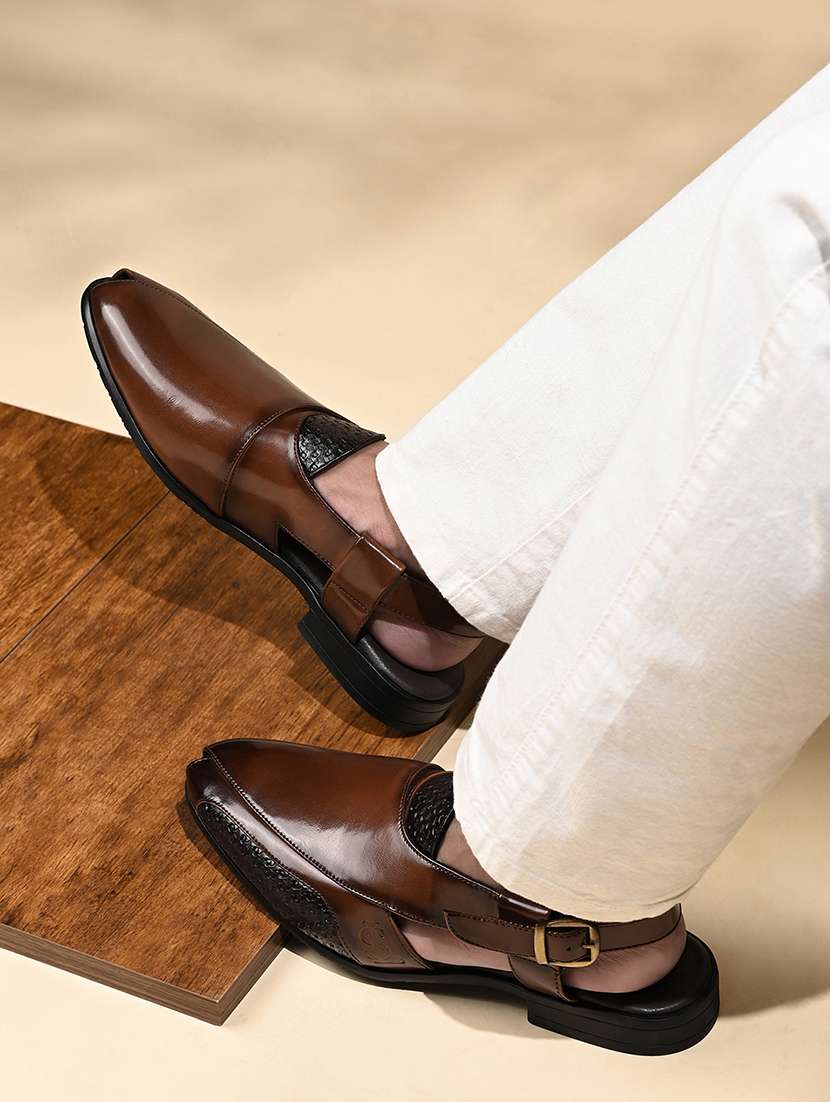 men tan back strap sandal - 22147591 -  Standard Image - 2