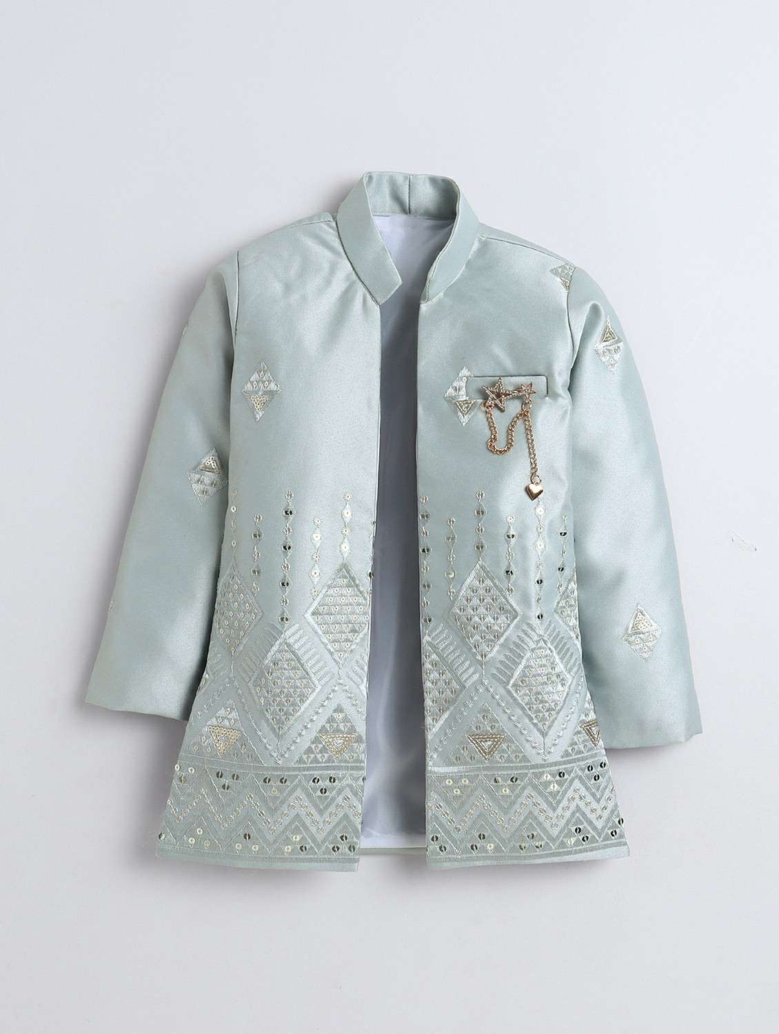 boys self designed long sleeve sherwani set - 22147592 -  Standard Image - 2