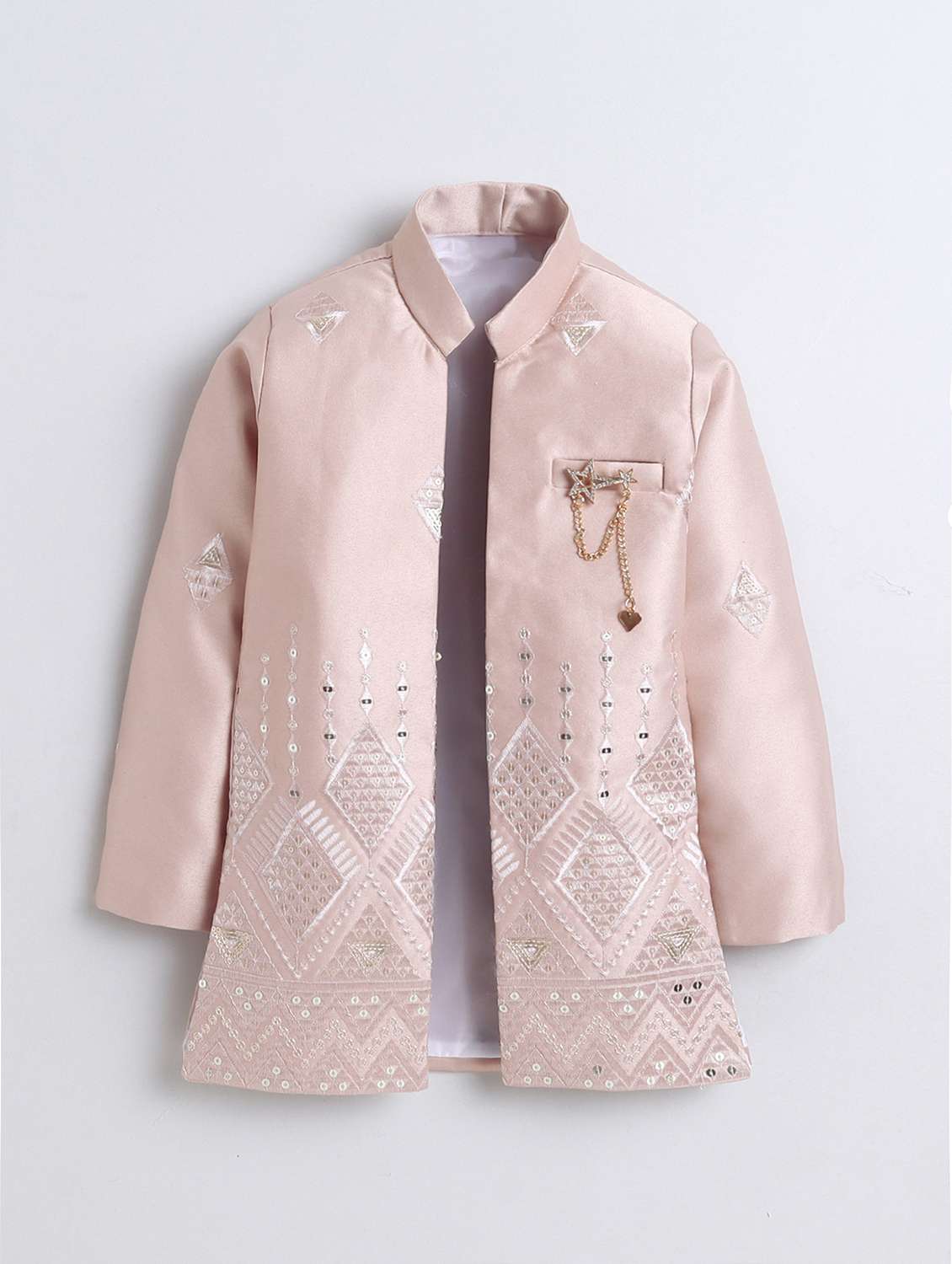 boys self designed long sleeve sherwani set - 22147593 -  Standard Image - 2