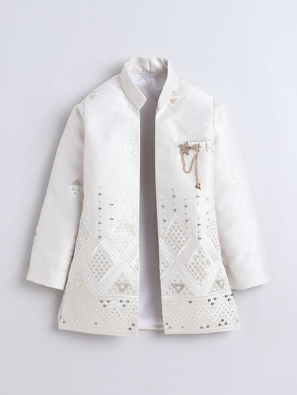 boys self designed long sleeve sherwani set - 22147594 -  Standard Image - 2