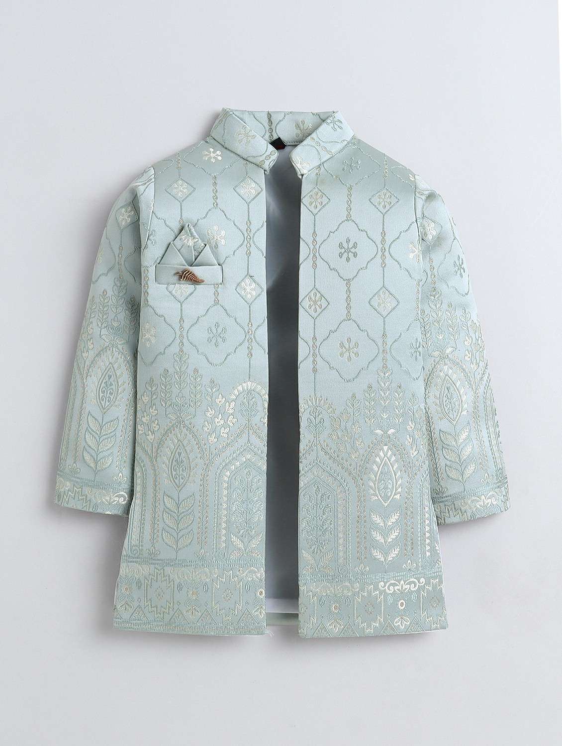 boys self designed long sleeve sherwani set - 22147595 -  Standard Image - 2