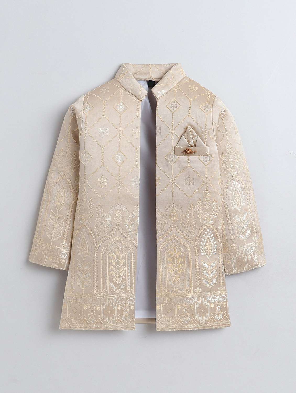 boys embroidered long sleeve sherwani set - 22147597 -  Standard Image - 2