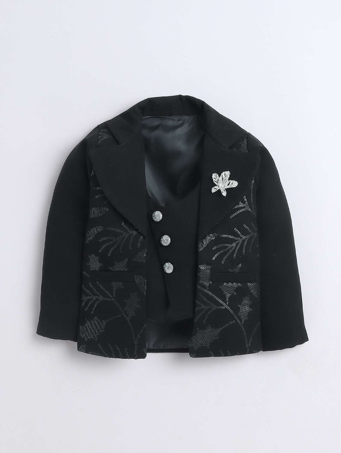 boys self designed blazer and trouser with shirt set - 22147665 -  Standard Image - 7