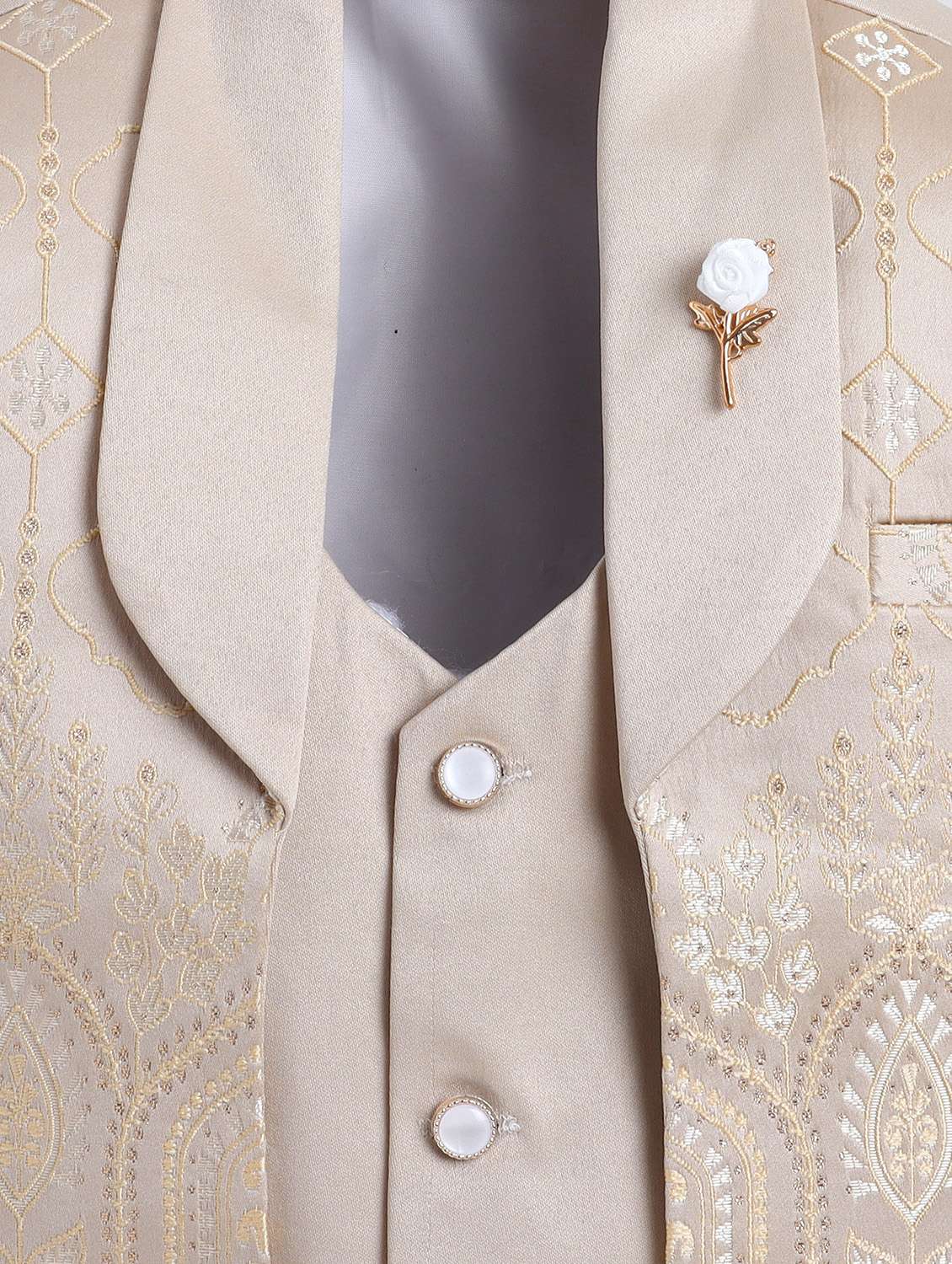 boys self designed blazer and trouser with shirt set - 22147667 -  Standard Image - 2