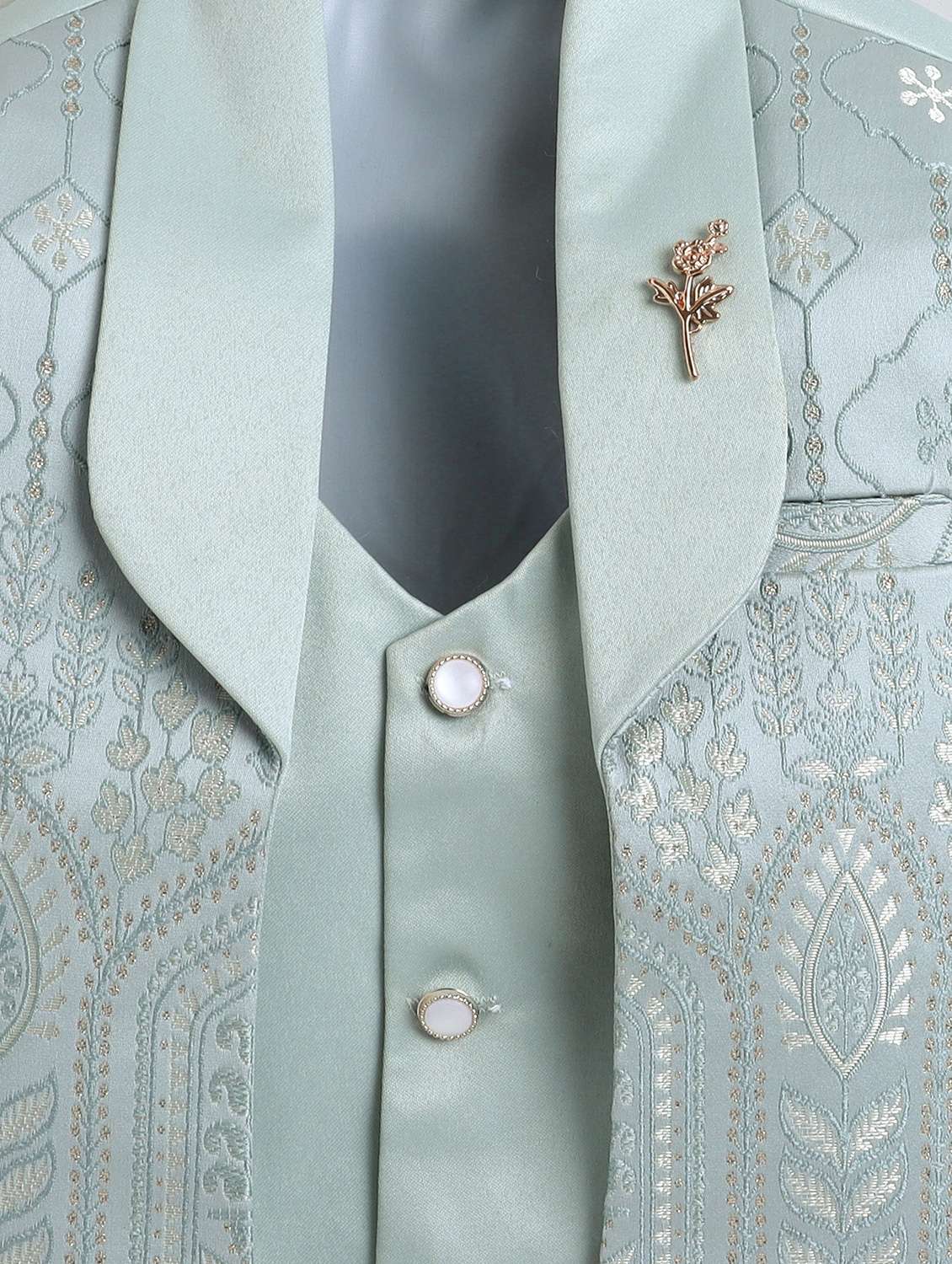 boys self designed blazer and trouser with shirt set - 22147669 -  Standard Image - 2