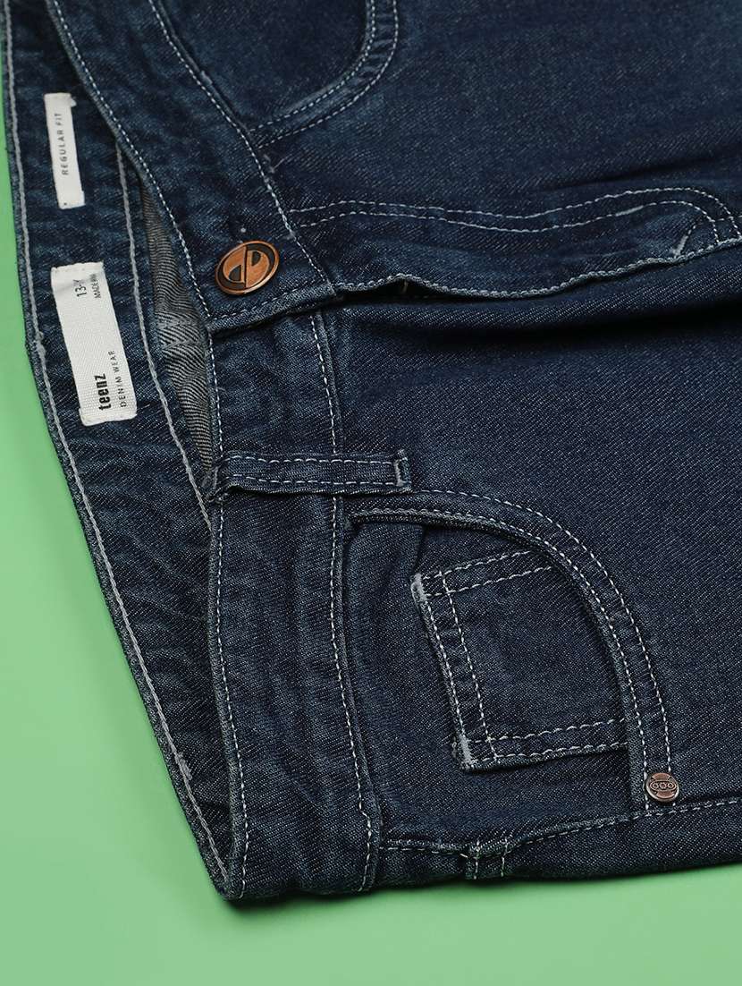 boys solid mid rise slim fit jeans - 22147694 -  Standard Image - 2