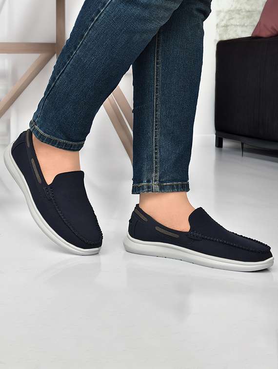 men blue slip on loafer
