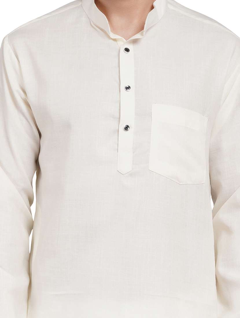 men solid long sleeve kurta with trousers ethnic wear set - 22147726 -  Standard Image - 7