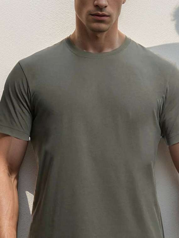 men solid short sleeve regular fit t-shirt - 22148040 -  Standard Image - 2