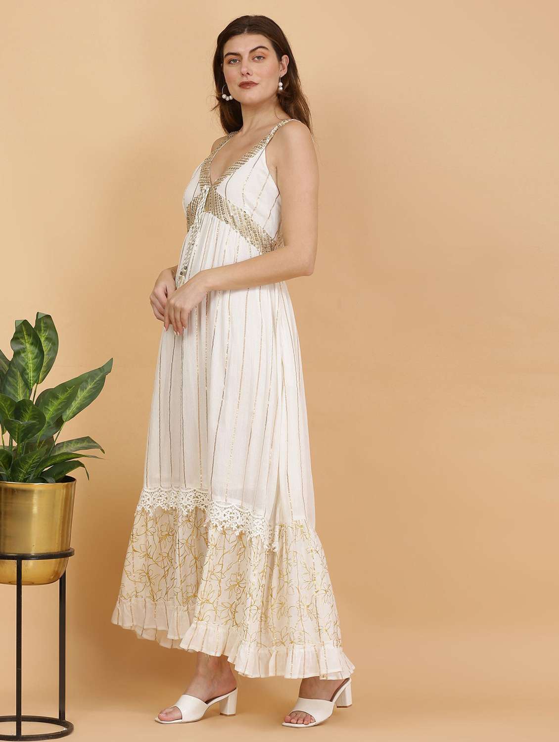 majestic by baani women white maxi length dress - 22148071 -  Standard Image - 2