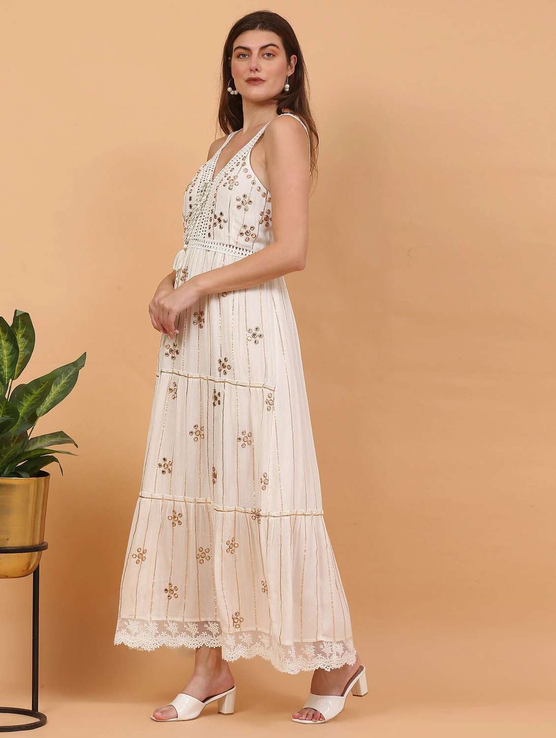 majestic by baani women white maxi length dress - 22148077 -  Standard Image - 2