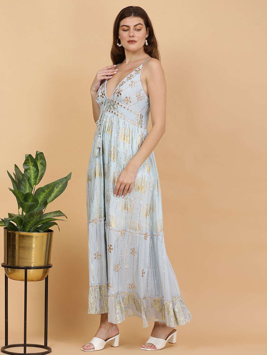 majestic by baani women light blue maxi length dress - 22148078 -  Standard Image - 2