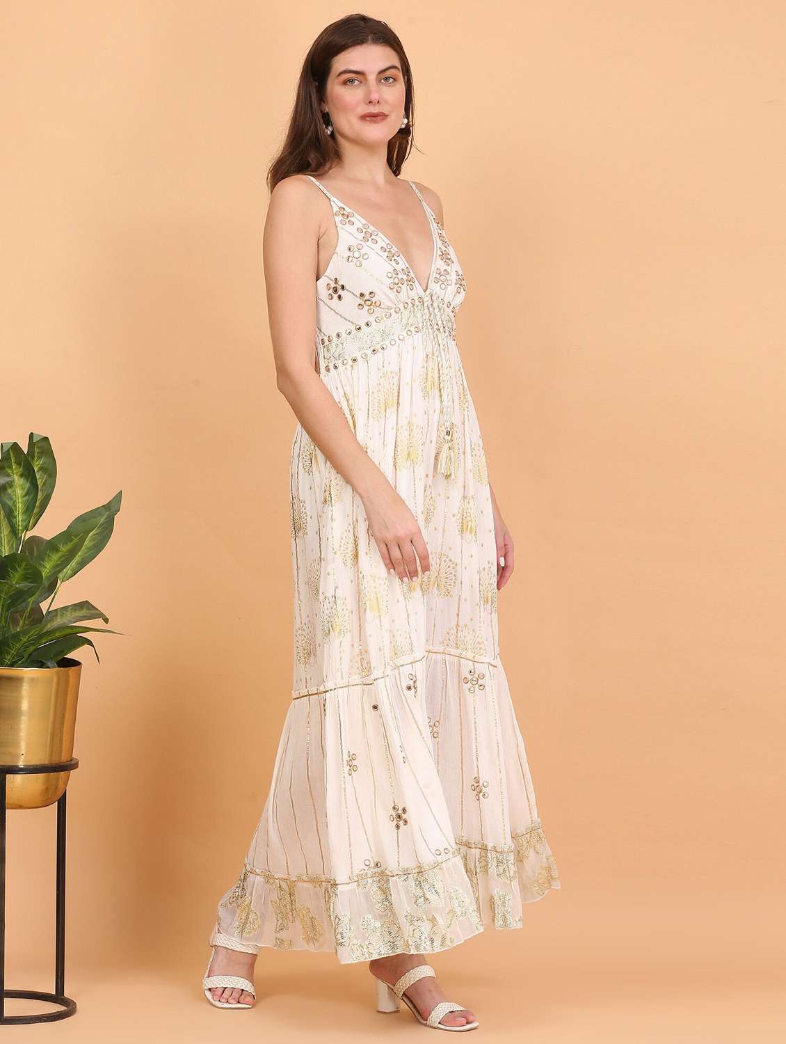 majestic by baani women white maxi length dress - 22148080 -  Standard Image - 2