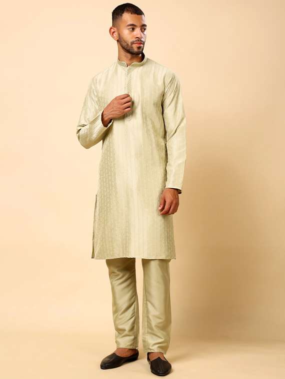 men self design long sleeve kurta with trousers ethnic wear set - 22148124 -  Standard Image - 2