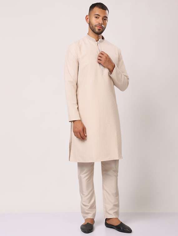 men self design long sleeve kurta with trousers ethnic wear set - 22148125 -  Standard Image - 2