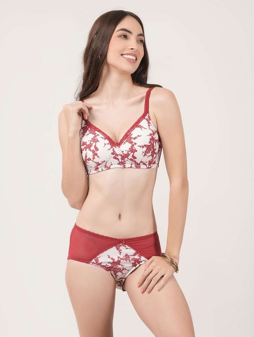 women printed bra and panty set - 22148135 -  Standard Image - 2