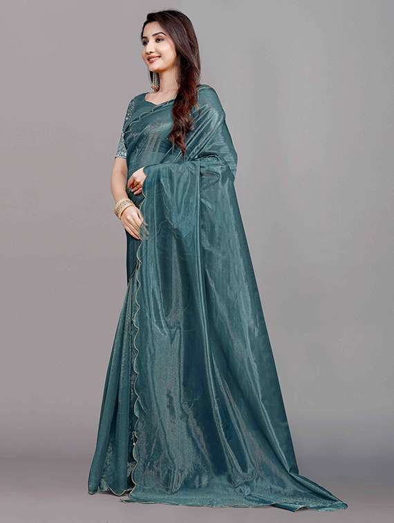 women solid plain saree with blouse - 22148154 -  Standard Image - 2