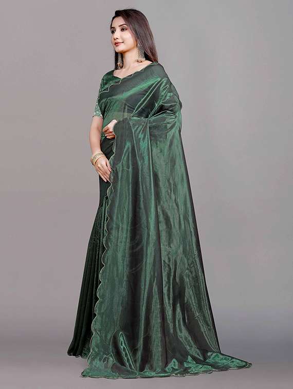 women solid plain saree with blouse - 22148156 -  Standard Image - 2