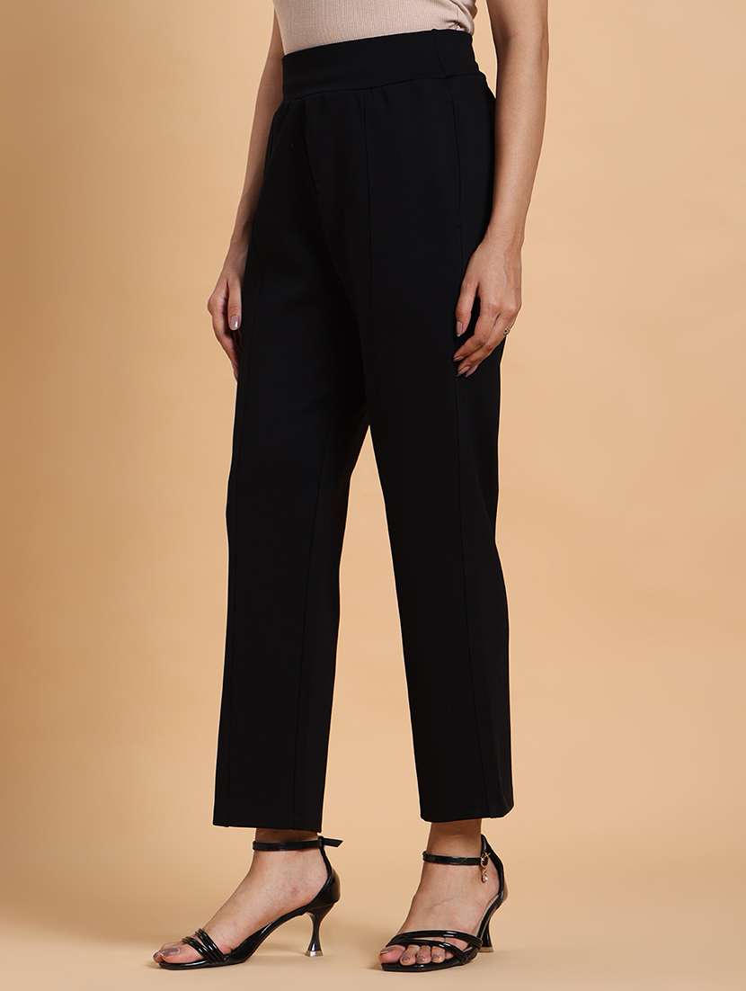 women black solid high rise jegging - 22148195 -  Standard Image - 2