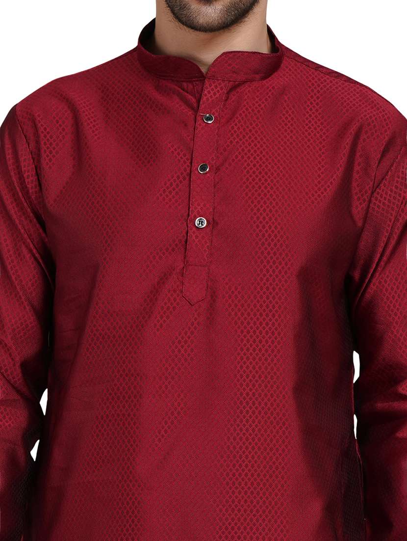men self design long sleeve kurta with trousers ethnic wear set - 22148198 -  Standard Image - 7