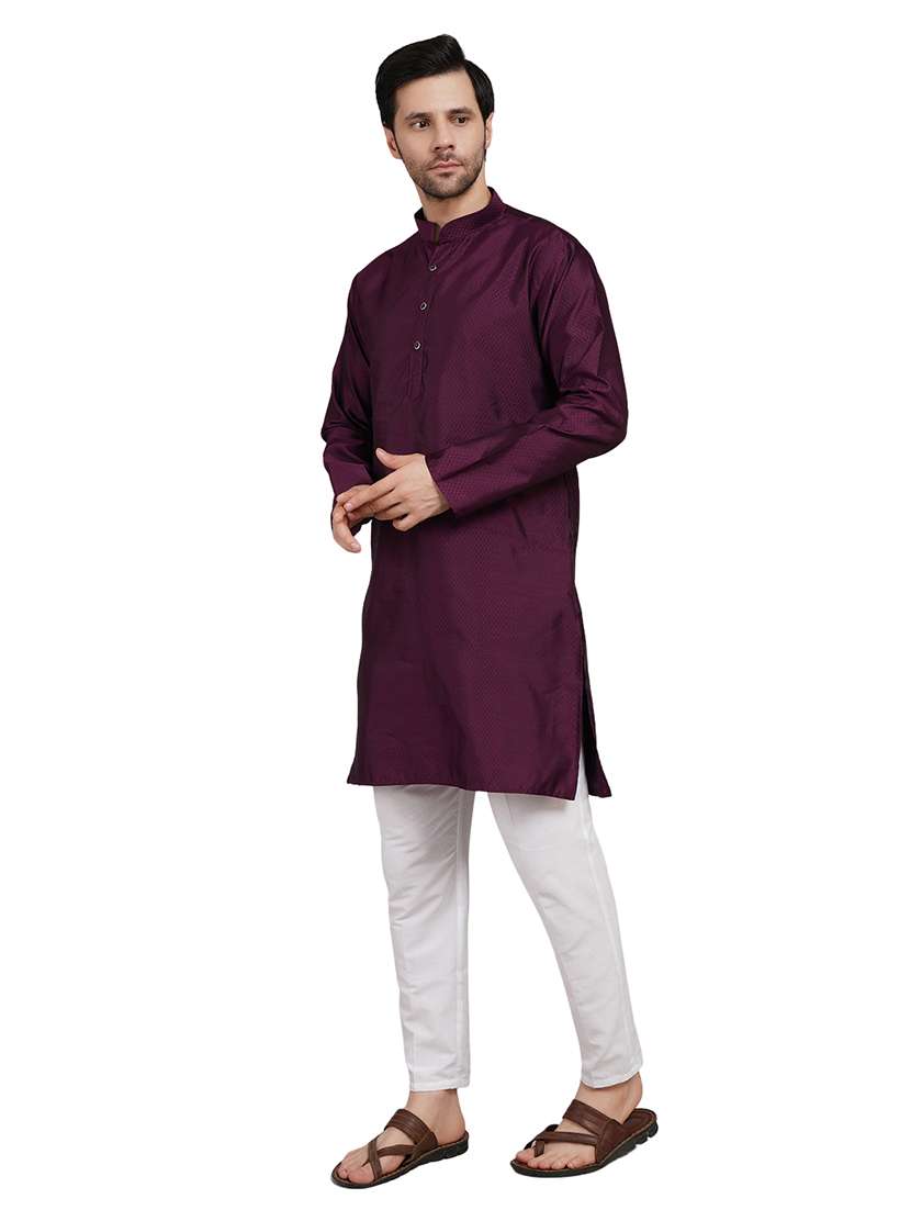 men self design long sleeve kurta with trousers ethnic wear set - 22148200 -  Standard Image - 2