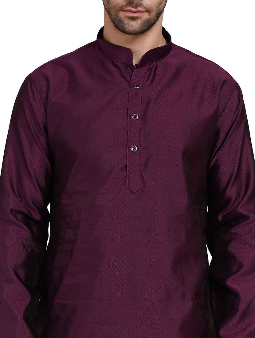 men self design long sleeve kurta with trousers ethnic wear set - 22148200 -  Standard Image - 7