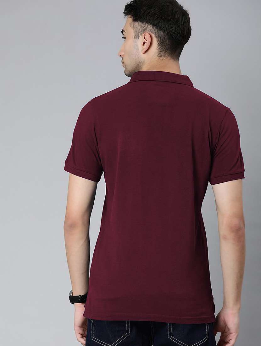 maroon polyester plain tshirt - 22148208 -  Standard Image - 2