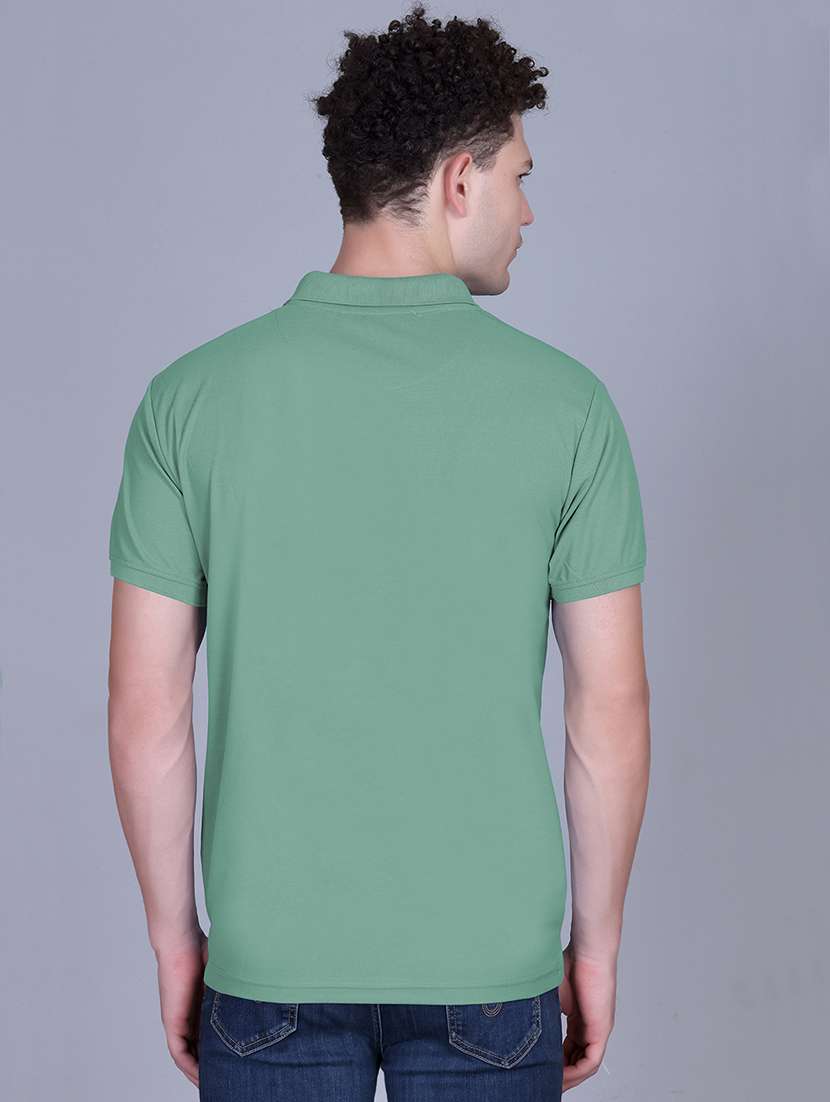 sea green polyester plain tshirt - 22148214 -  Standard Image - 2