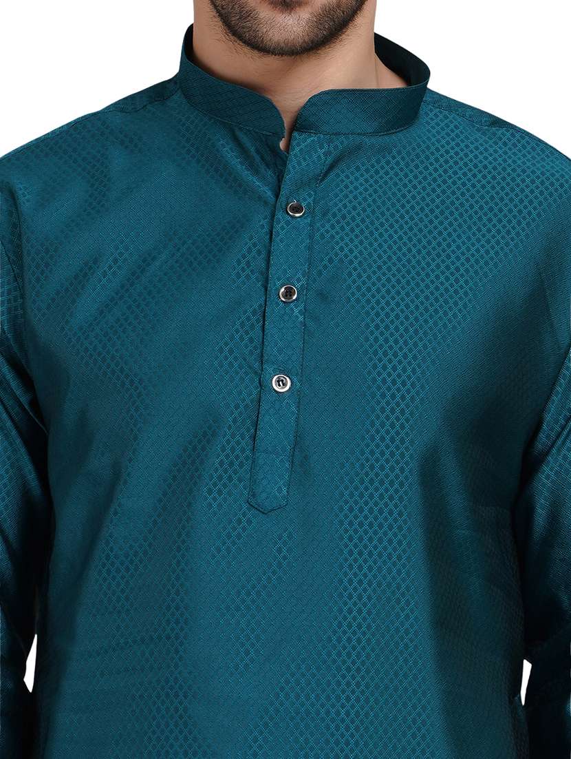 men self design long sleeve kurta with trousers ethnic wear set - 22148226 -  Standard Image - 7