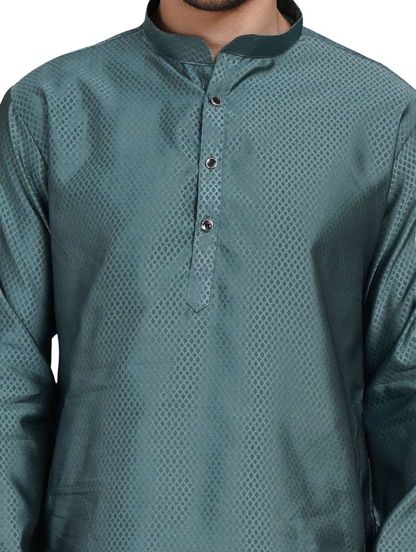 men self design long sleeve kurta with trousers ethnic wear set - 22148228 -  Standard Image - 7