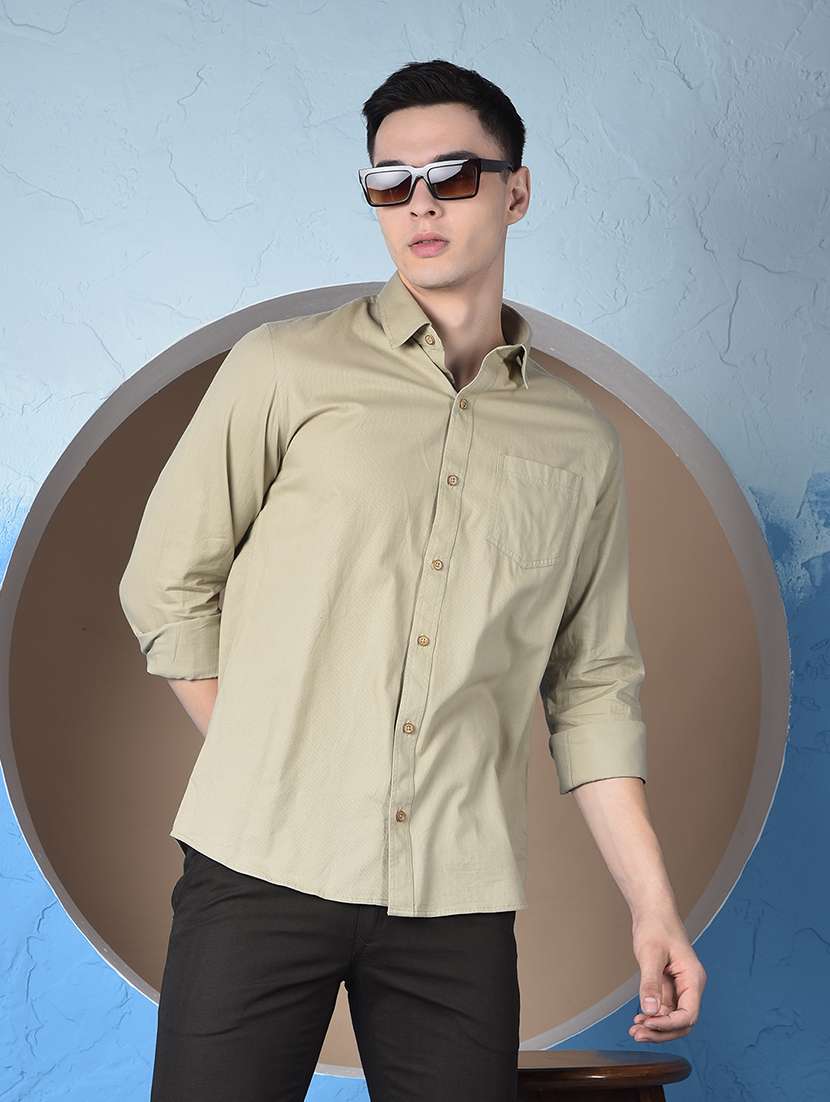 men solid long sleeve regualr fit casual shirt