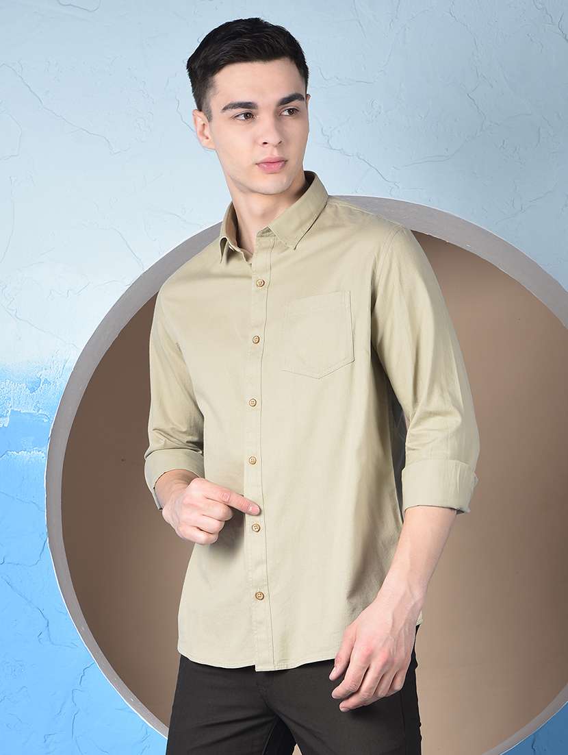 men solid long sleeve regualr fit casual shirt - 22148247 - Standard Image - 2