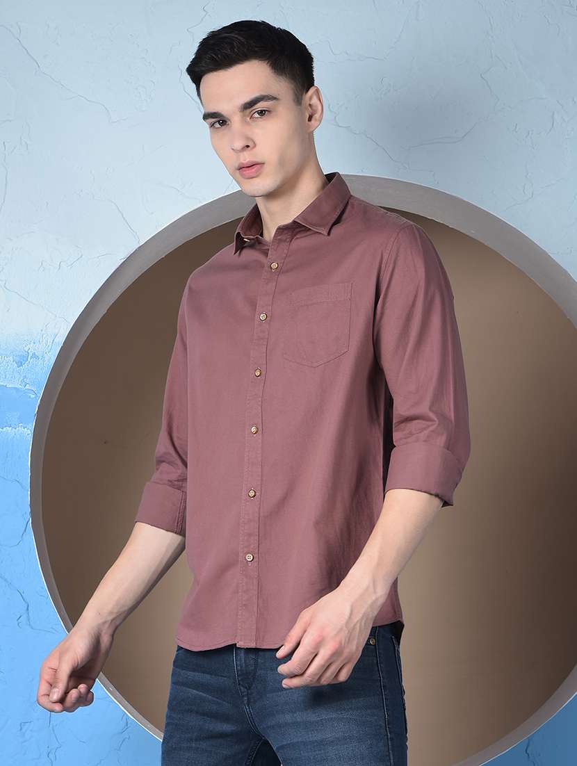 men solid long sleeve regualr fit casual shirt - 22148248 - Standard Image - 2
