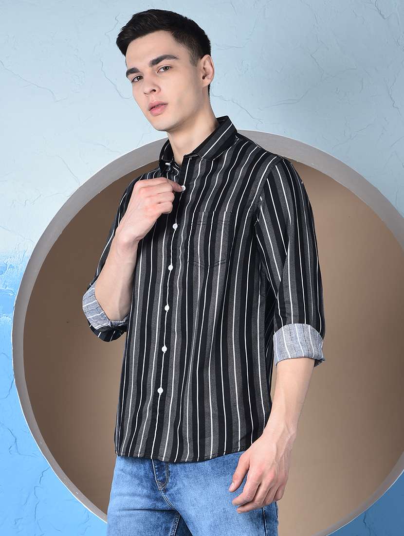 men striped long sleeve regualr fit casual shirt - 22148251 -  Standard Image - 2