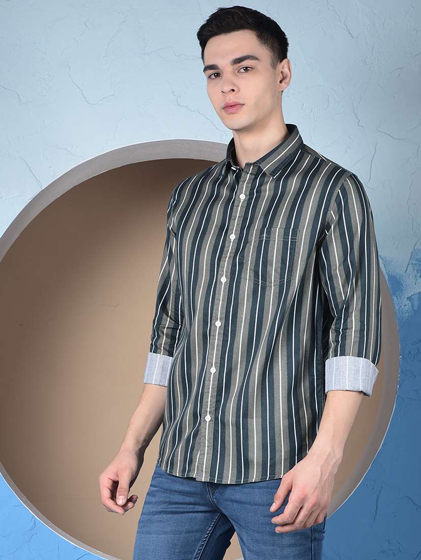 men striped long sleeve regualr fit casual shirt - 22148252 -  Standard Image - 2