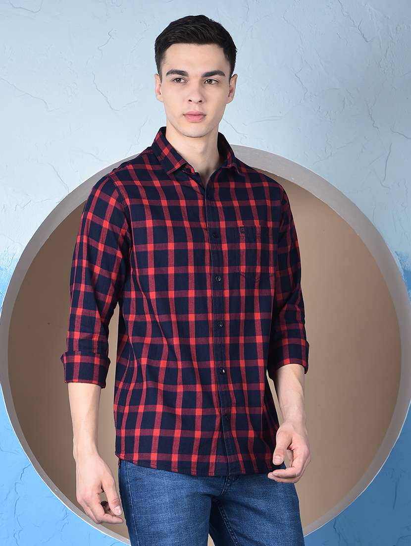 men checkered long sleeve regualr fit casual shirt - 22148255 -  Standard Image - 2