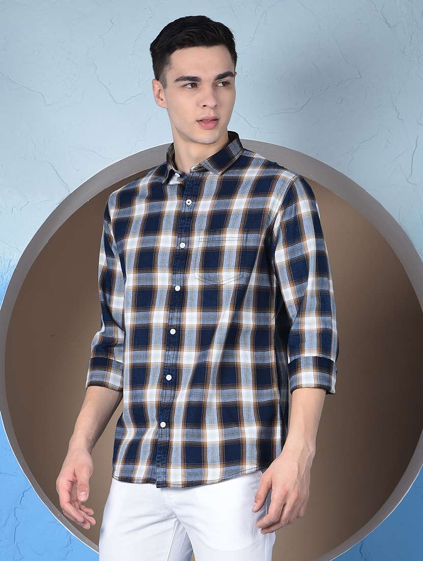 men checkered long sleeve regualr fit casual shirt - 22148256 -  Standard Image - 2