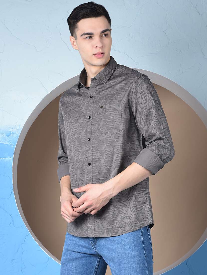 men printed long sleeve regualr fit casual shirt - 22148261 - Standard Image - 2