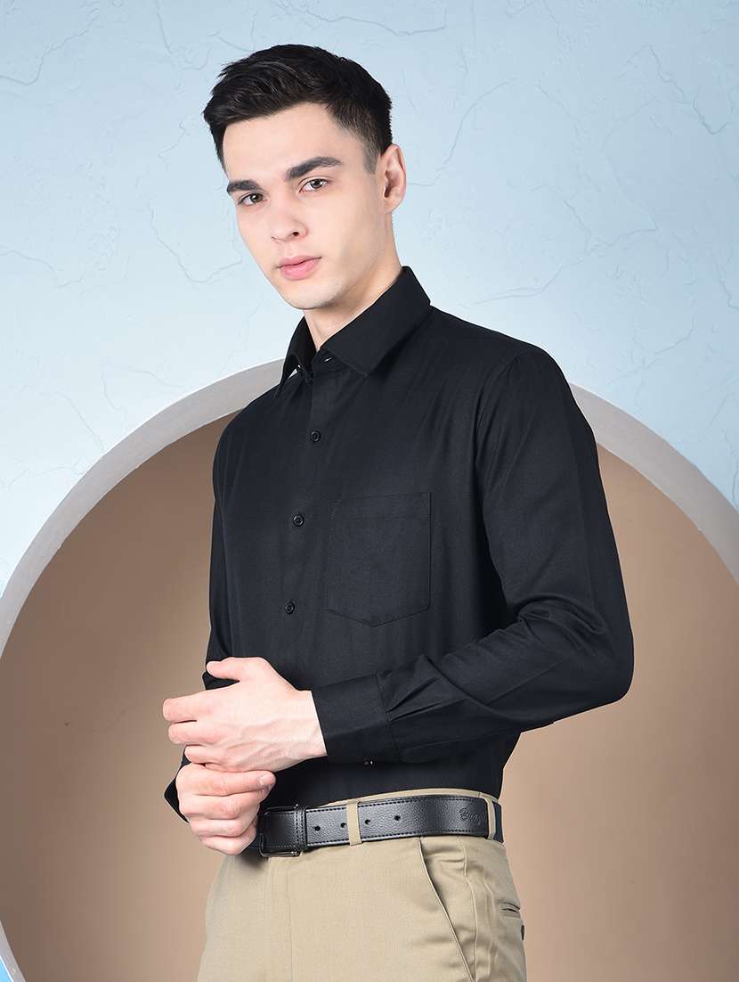 men solid long sleeve slim fit formal shirt - 22148263 -  Standard Image - 2