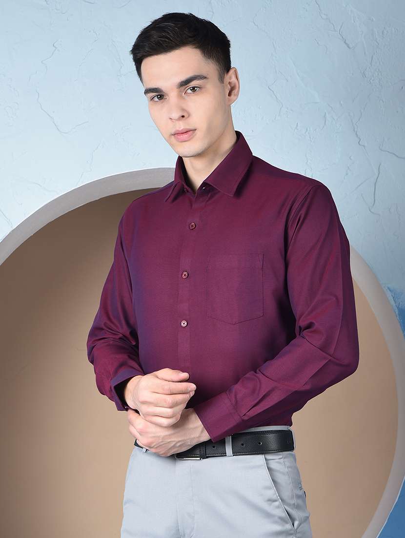 men solid long sleeve slim fit formal shirt - 22148266 -  Standard Image - 2