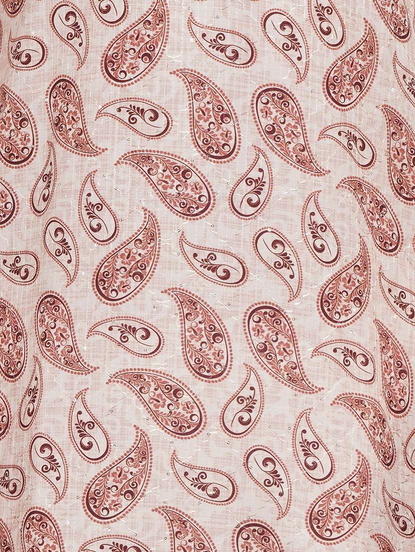 men paisley mandarin neck kurta with trousers ethnic wear set - 22148282 -  Standard Image - 7