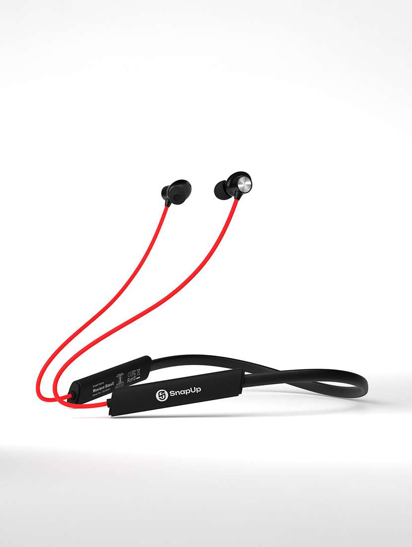 snapup musique bassx bluetooth wireless neckband (blazing red) - 22153663 -  Standard Image - 2
