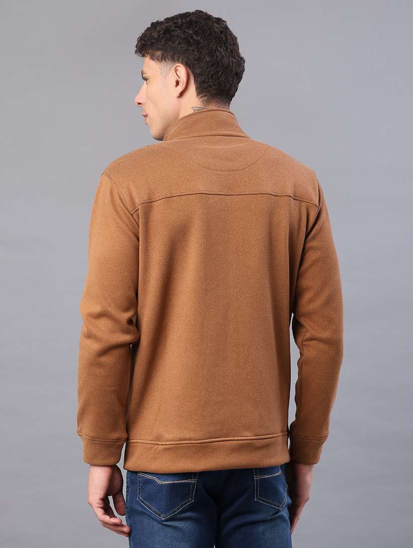 men solid stand collar long sleeve sweatshirt - 22154357 -  Standard Image - 2
