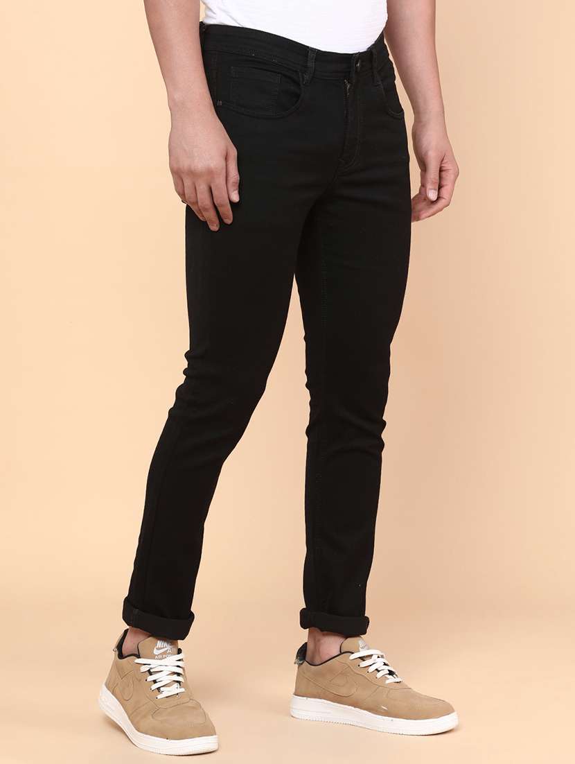 men plain mid rise full length slim fit jeans - 22154406 -  Standard Image - 2