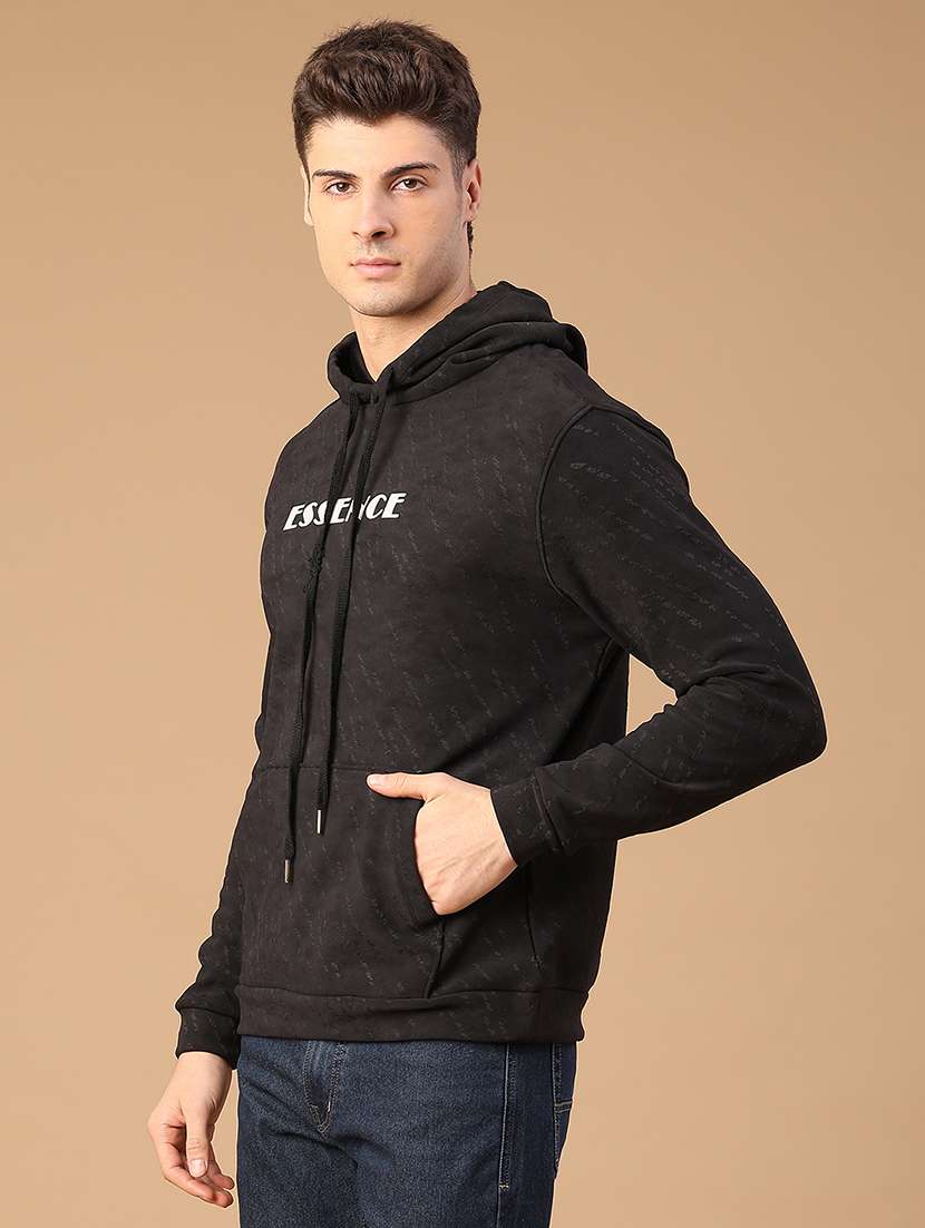 men printed long sleeve hooded sweatshirt - 22155250 -  Standard Image - 2