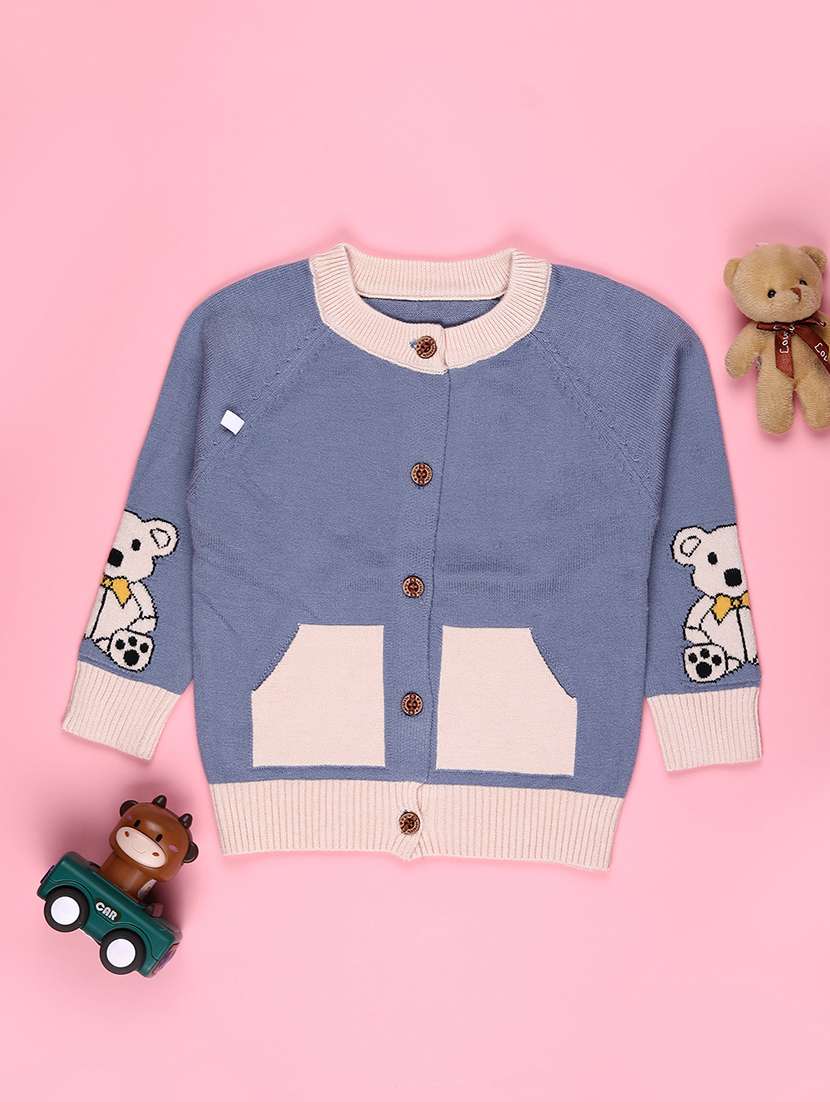 boys color block long sleeve sweater